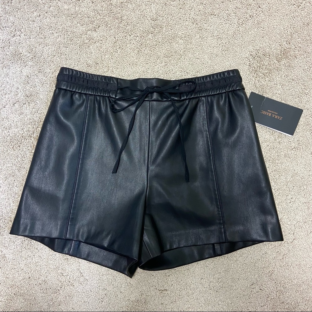 NWT Zara Leather Shorts Basic Collection